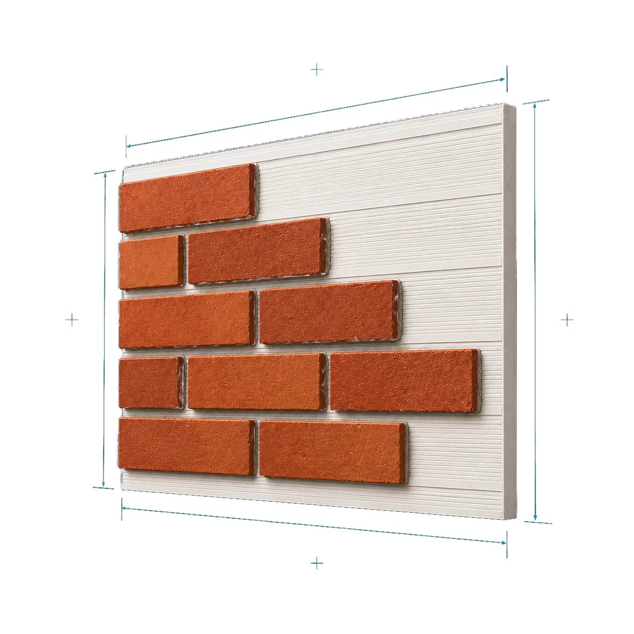 Brick lining panel with terracotta brick slips for architectural facade applications
