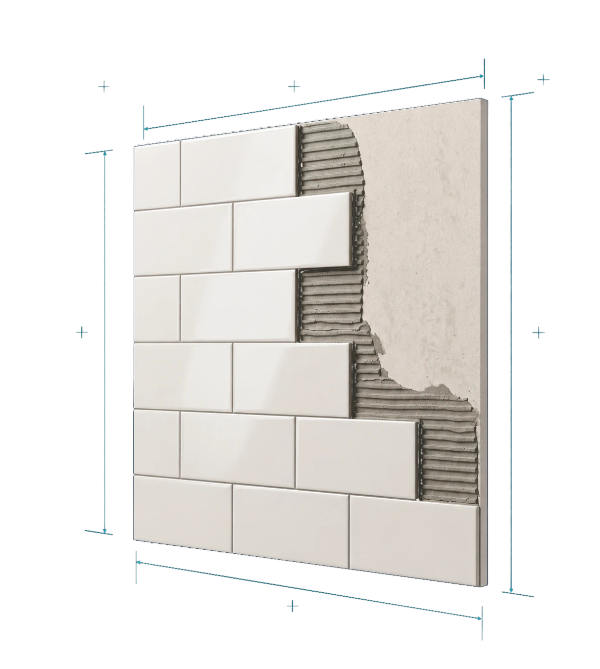 Tile backer board with ceramic tile and adhesive for wet-area applications