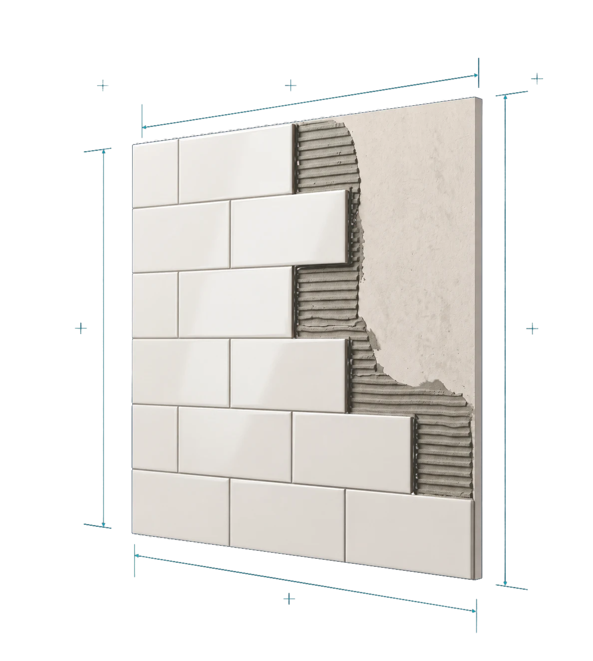 Tile backer board with ceramic tile and adhesive for wet-area applications